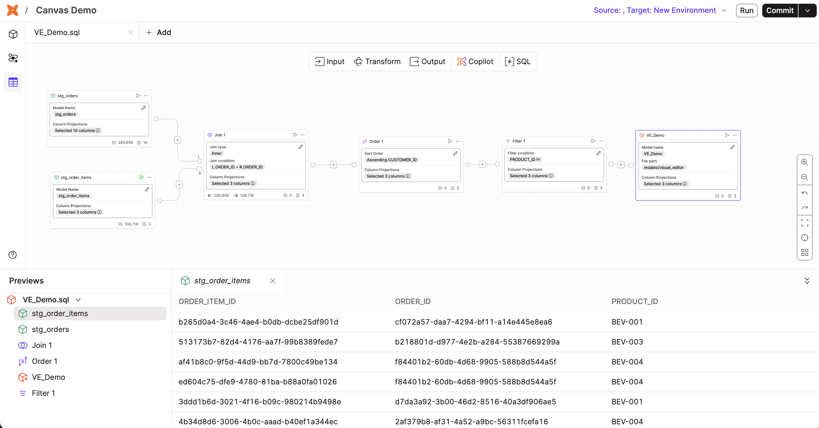 The Canvas interface that contains a node toolbar and canvas. The Canvas interface that contains a node toolbar and canvas.